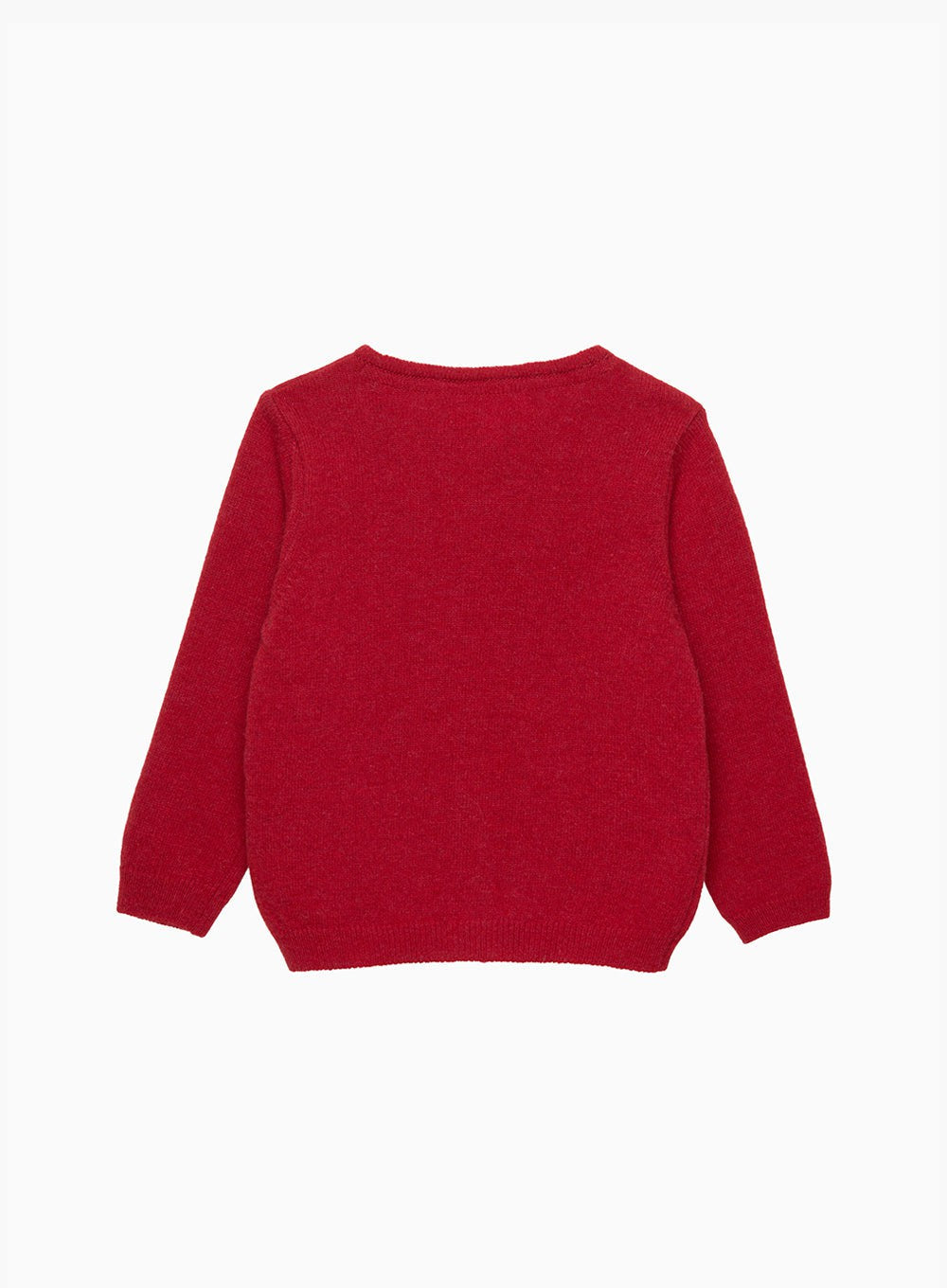 Baby Velvet Bow Cardigan in Crimson