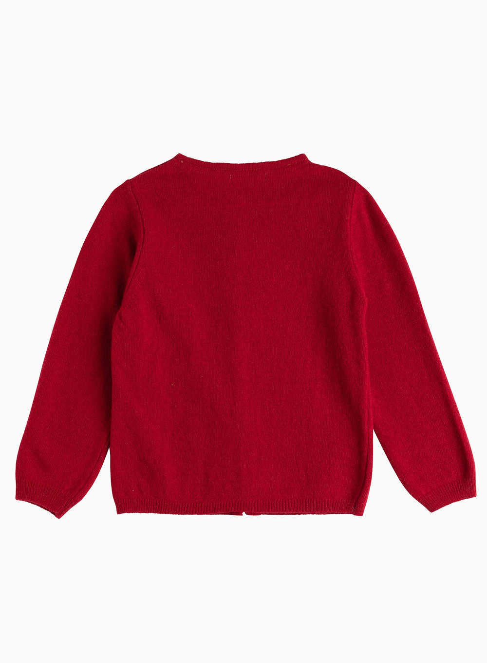 Velvet Bow Cardigan in Crimson