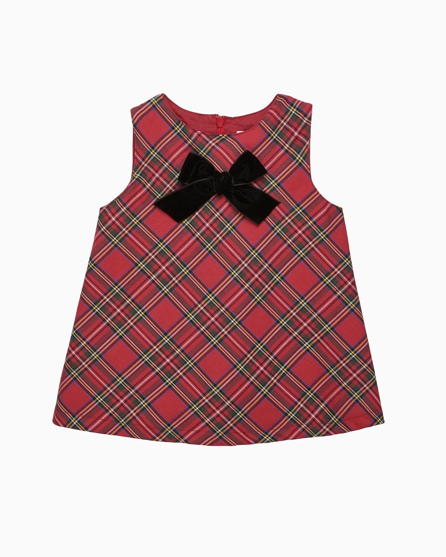 Baby Georgina Bow Dress in Red Tartan