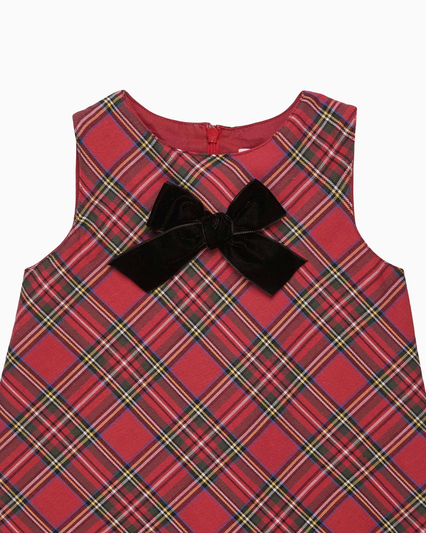 Baby Georgina Bow Dress in Red Tartan