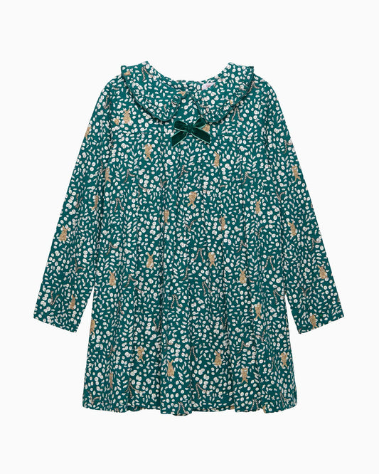 Woodland Bunny Dress in Forest