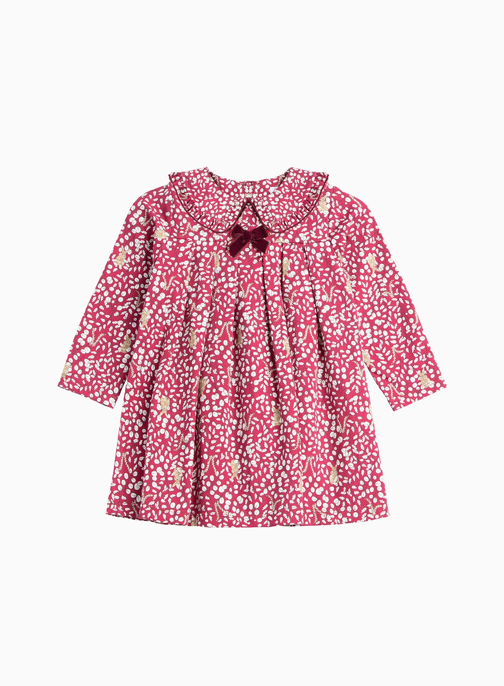 Baby Woodland Bunny Jersey Dress in Berry