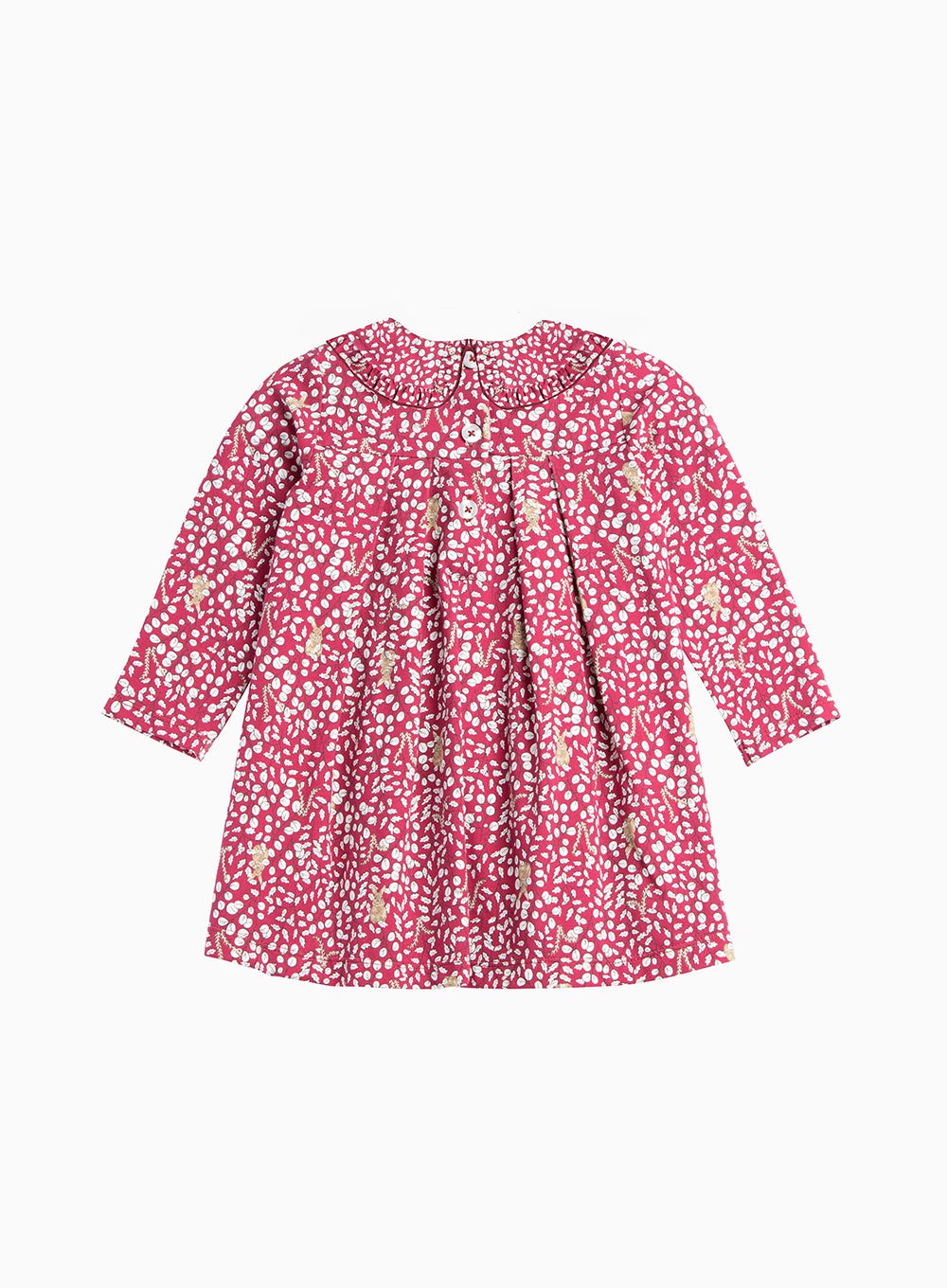 Baby Woodland Bunny Jersey Dress in Berry