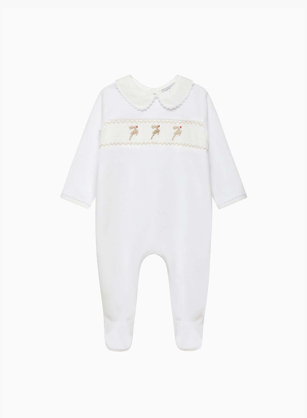 Baby Velour Dasher Smocked All-in-One