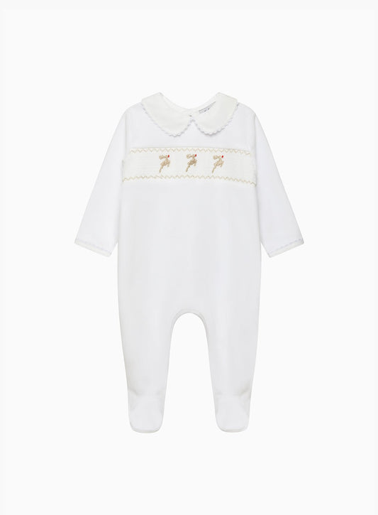 Baby Velour Dasher Smocked All-in-One